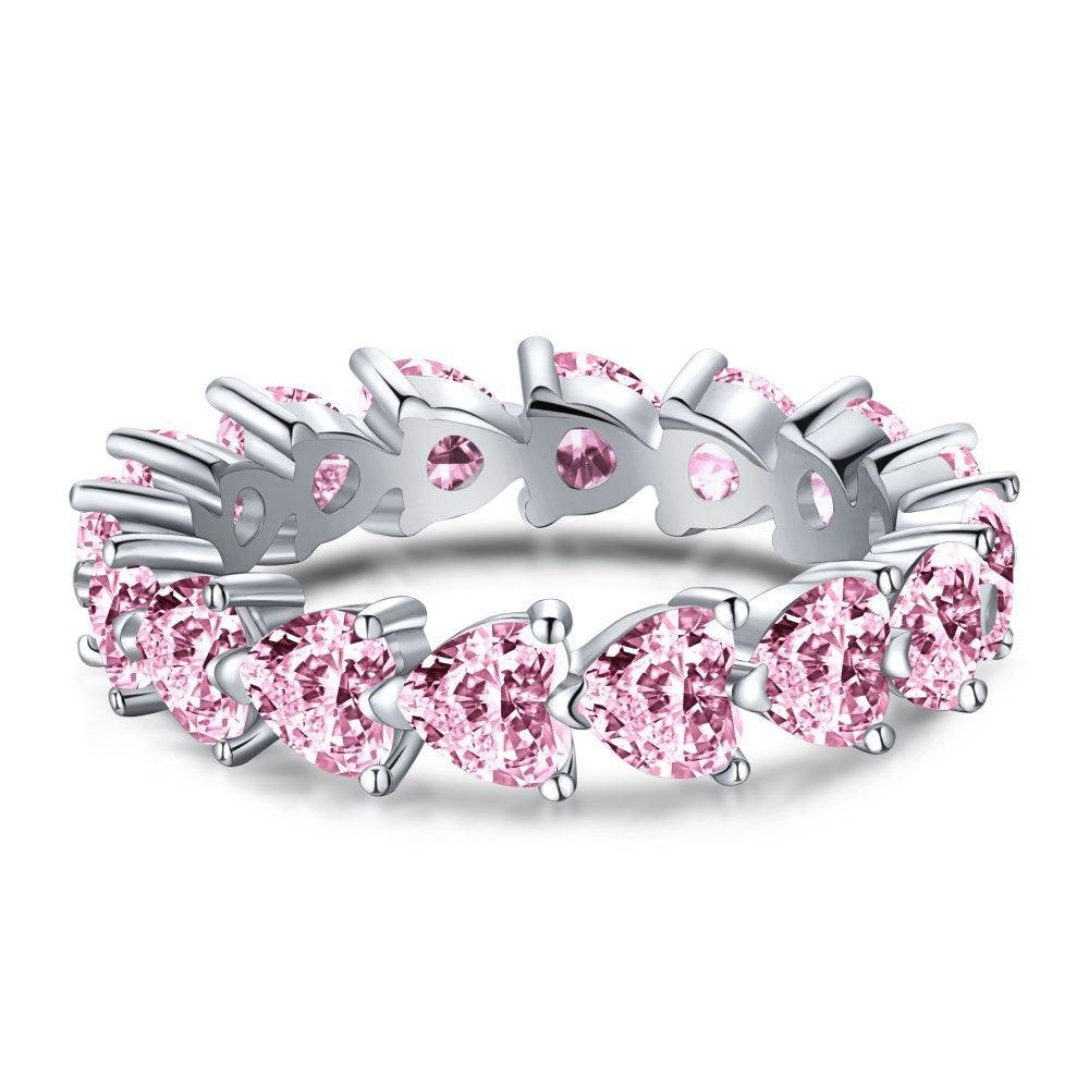 Heart-Shaped Pink Zircon Ring