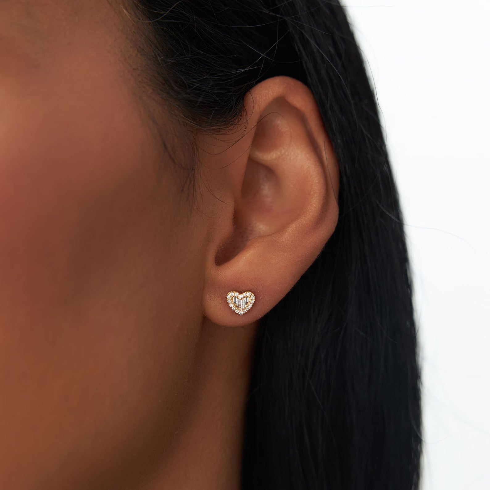 Heart Baguette Earrings