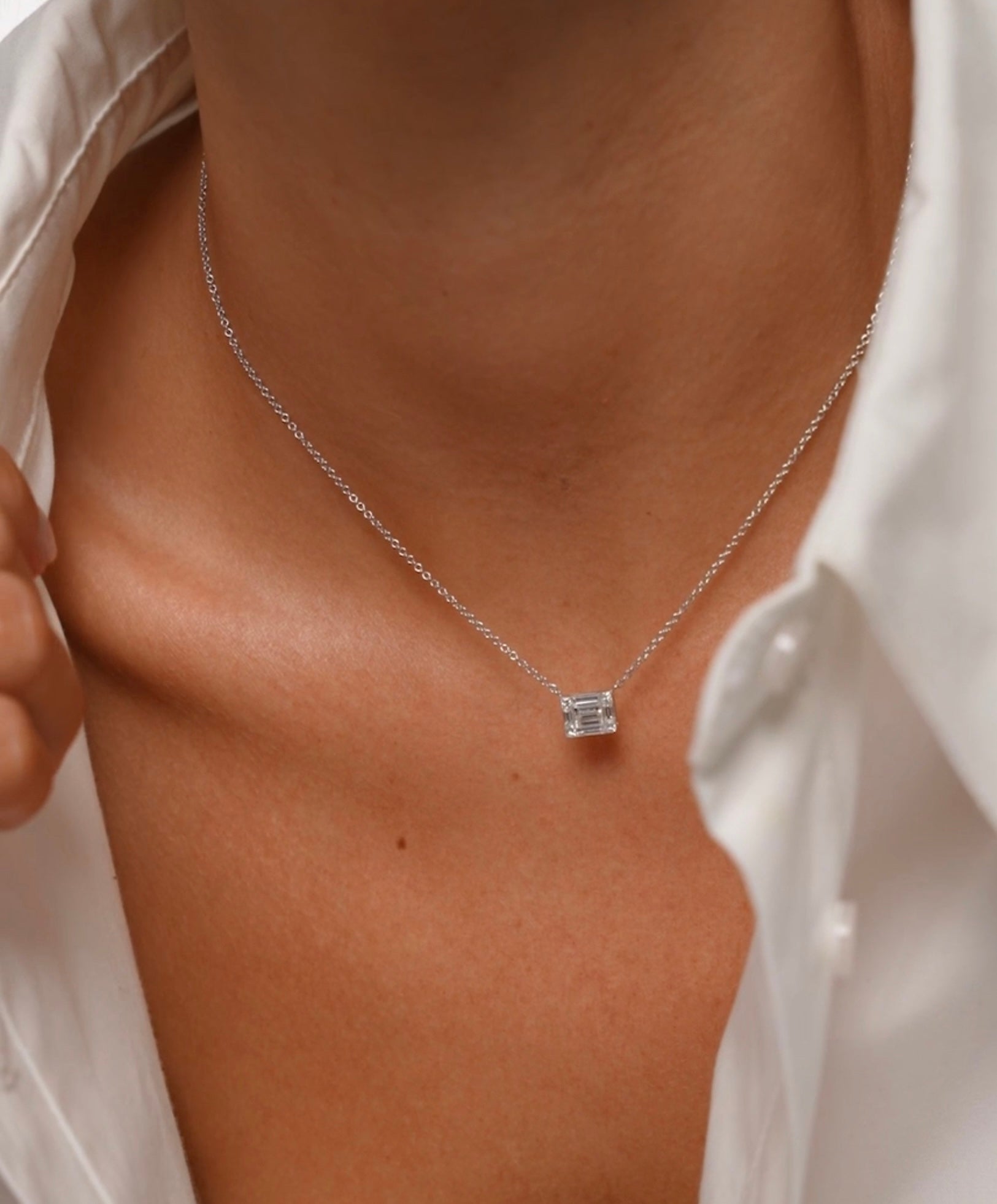 Large Emerald Illusion Necklace