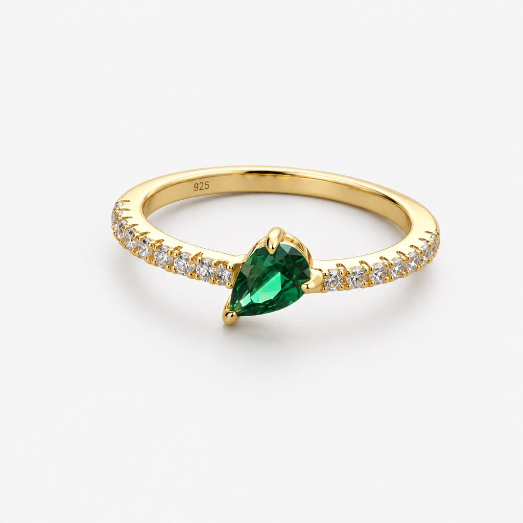 Radiant Bloom Emerald Ring
