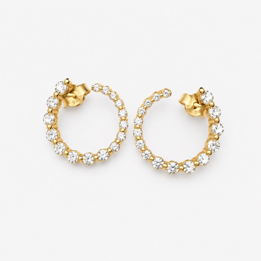 Graduated Gold Circle Studs