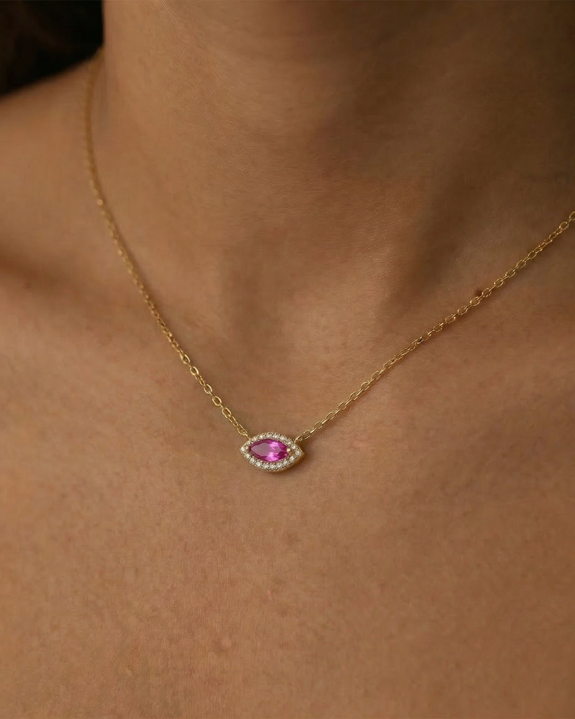 Marquise Cut Ruby Necklace