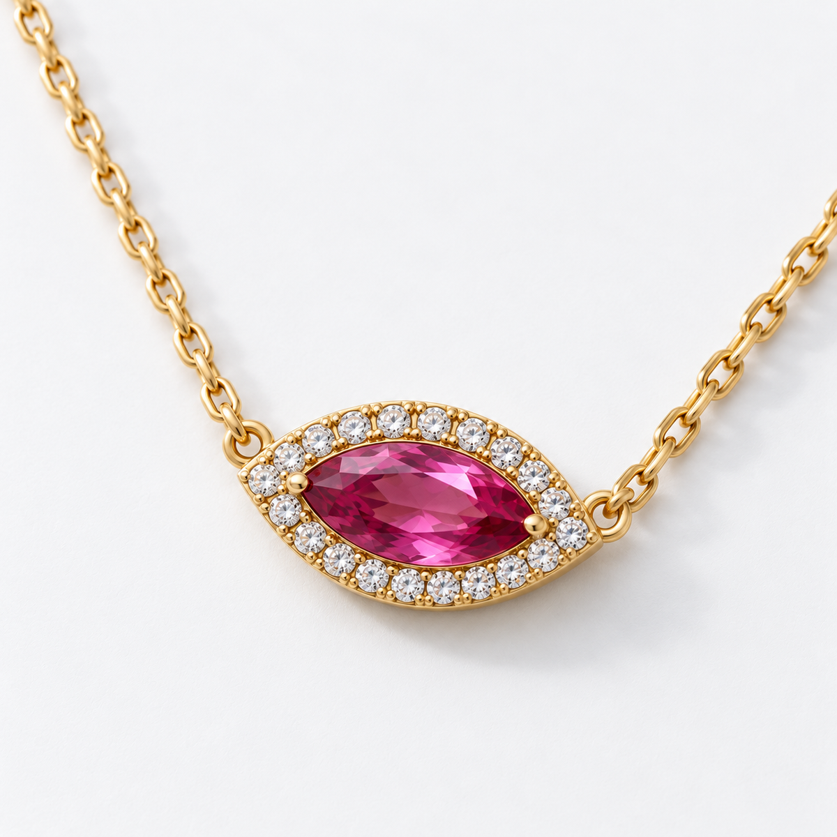 Marquise Cut Ruby Necklace