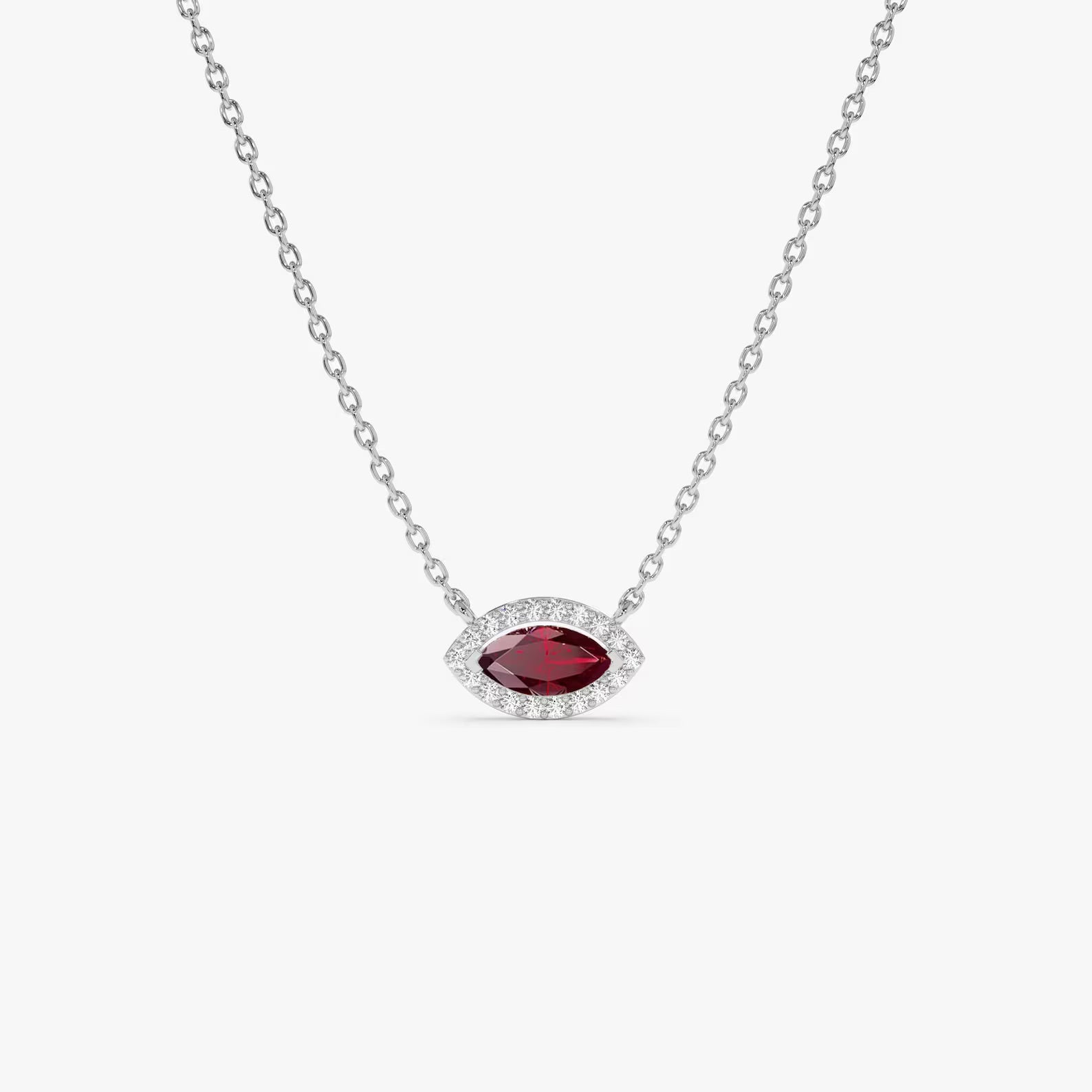 Marquise Cut Ruby Necklace