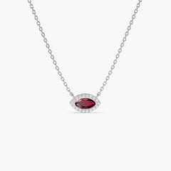 Marquise Cut Ruby Necklace