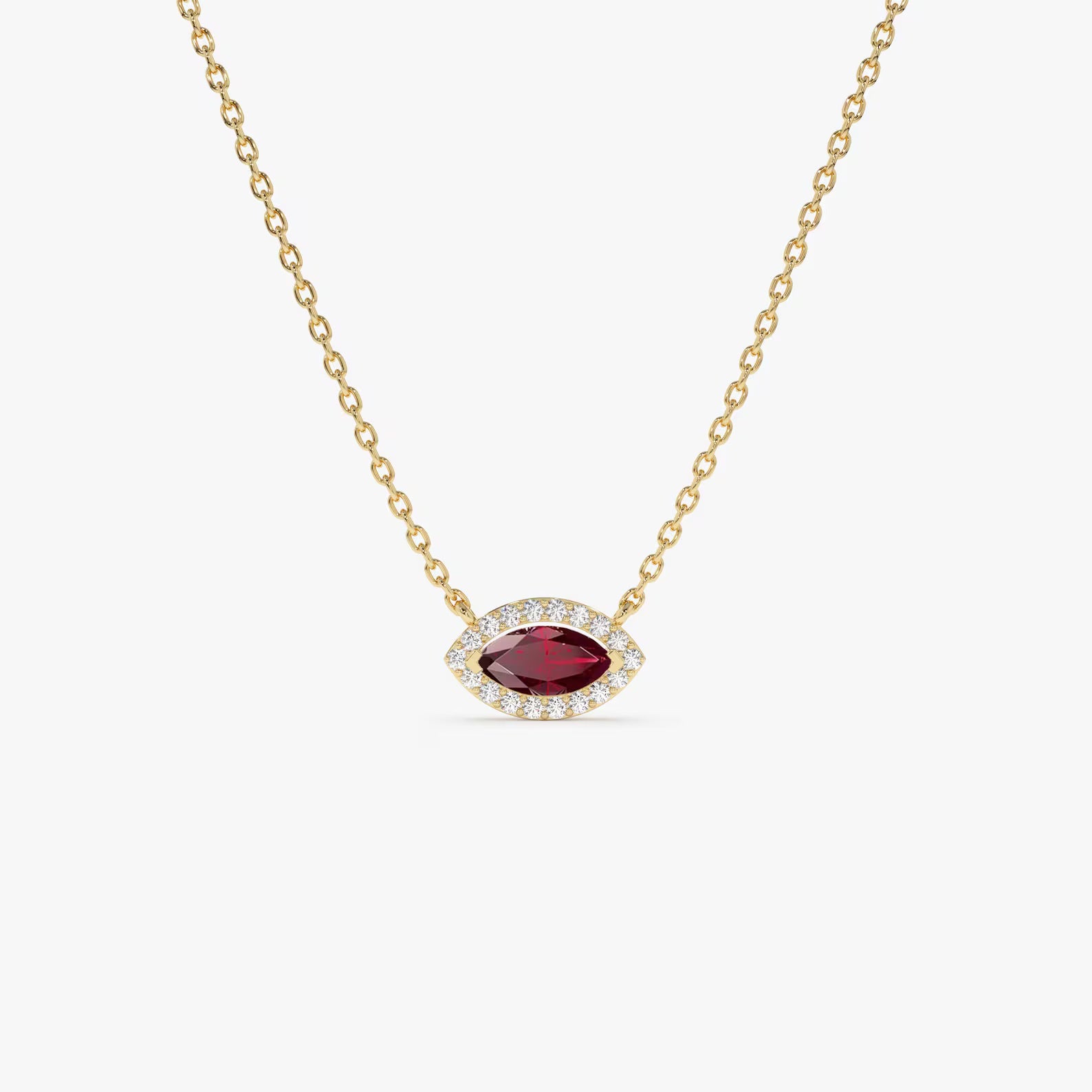 Marquise Cut Ruby Necklace