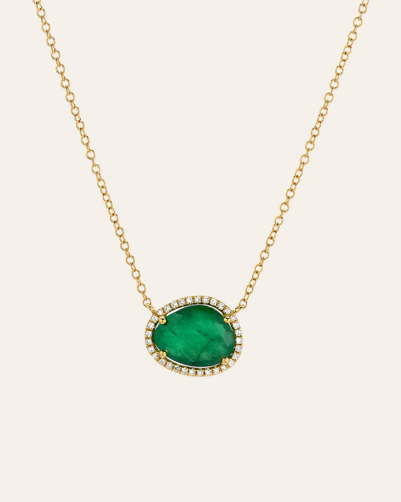 Oval Emerald Necklace