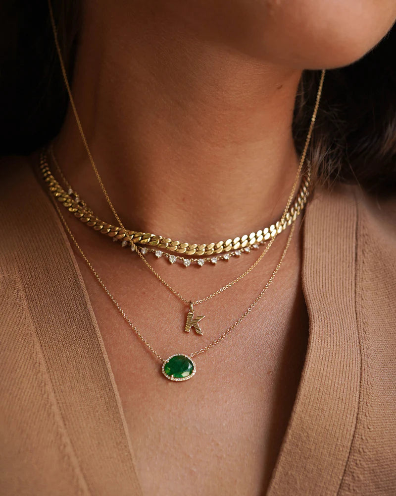 Oval Emerald Necklace