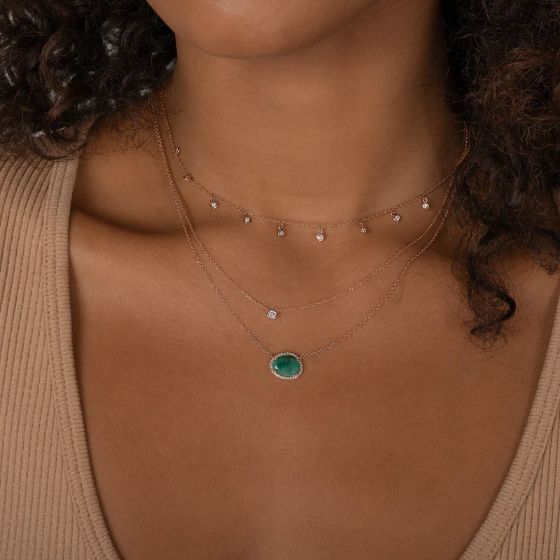 Oval Emerald Necklace