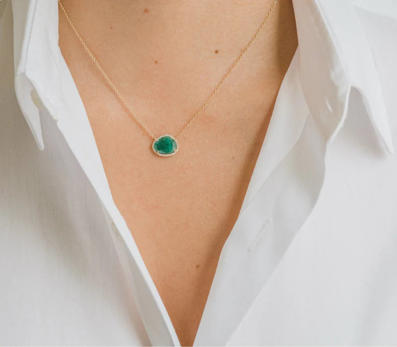 Oval Emerald Necklace
