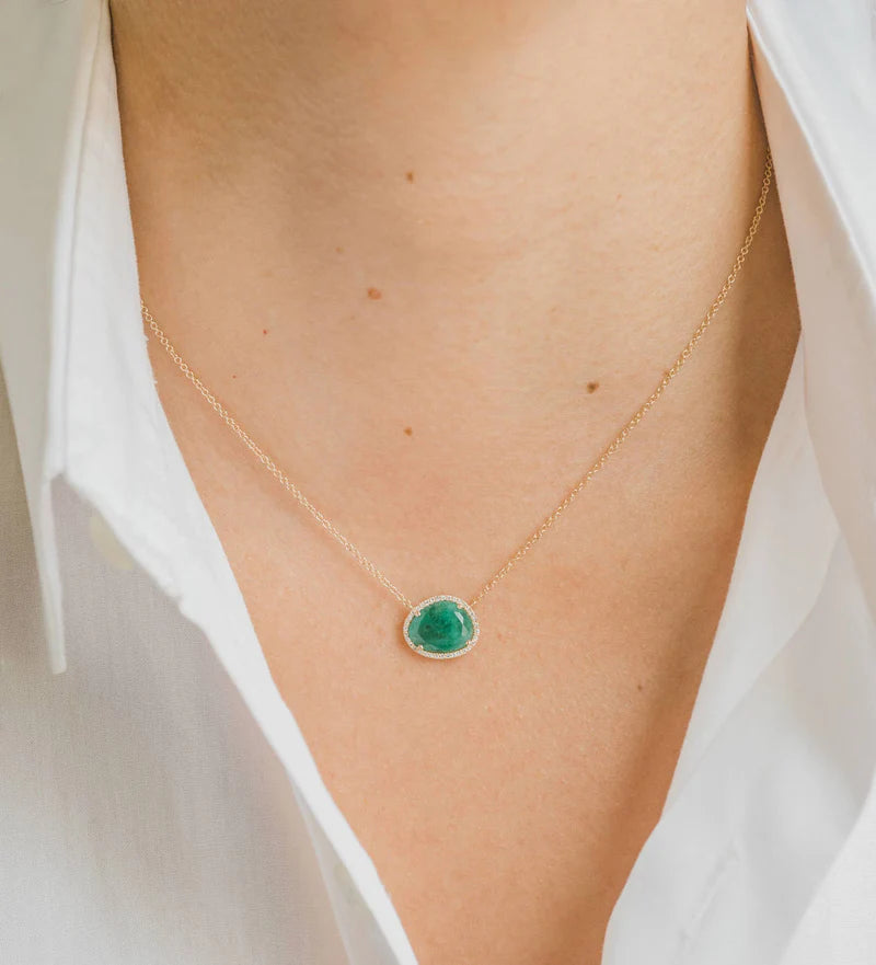 Oval Emerald Necklace
