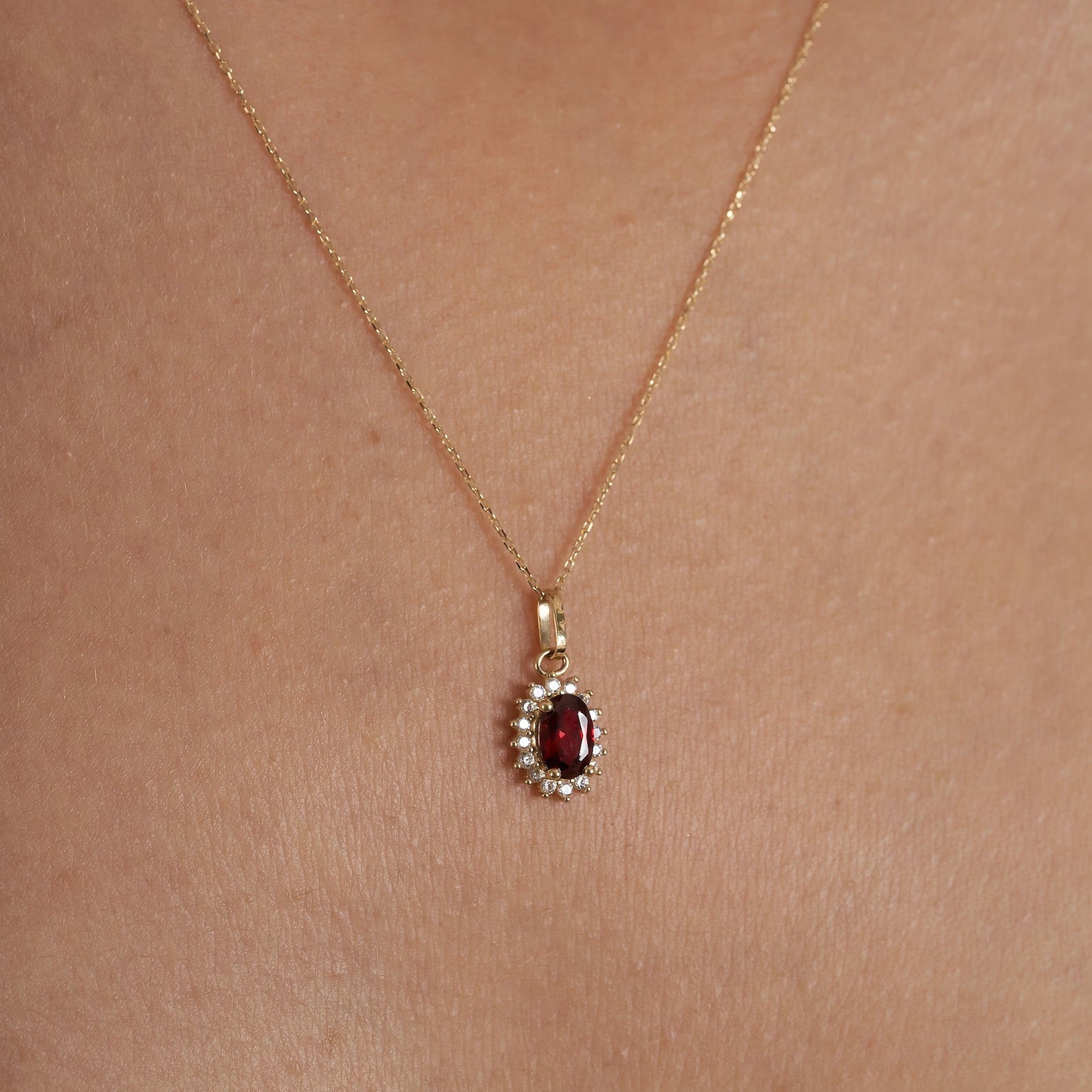 Oval Ruby Necklace