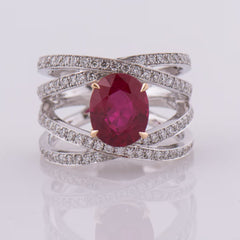 Royal Bloom Oval Ruby Ring