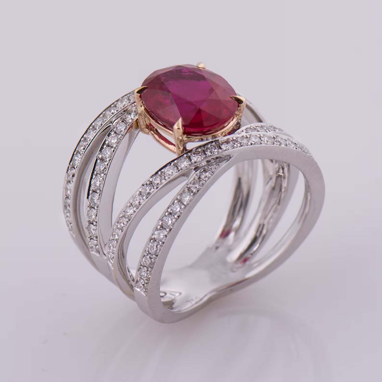 Royal Bloom Oval Ruby Ring