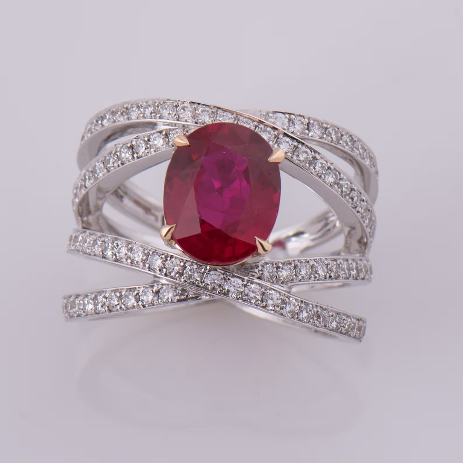 Royal Bloom Oval Ruby Ring