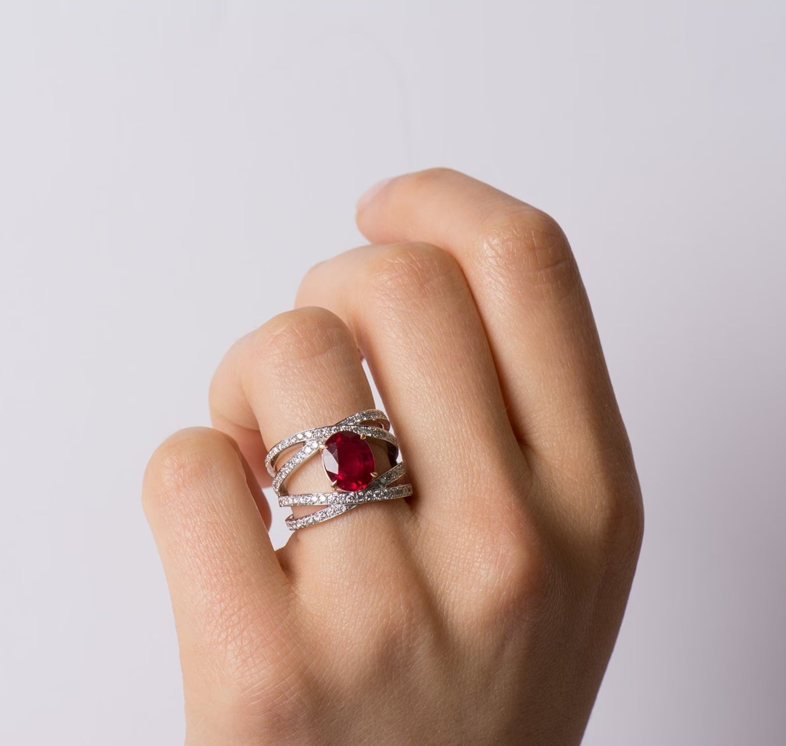 Royal Bloom Oval Ruby Ring