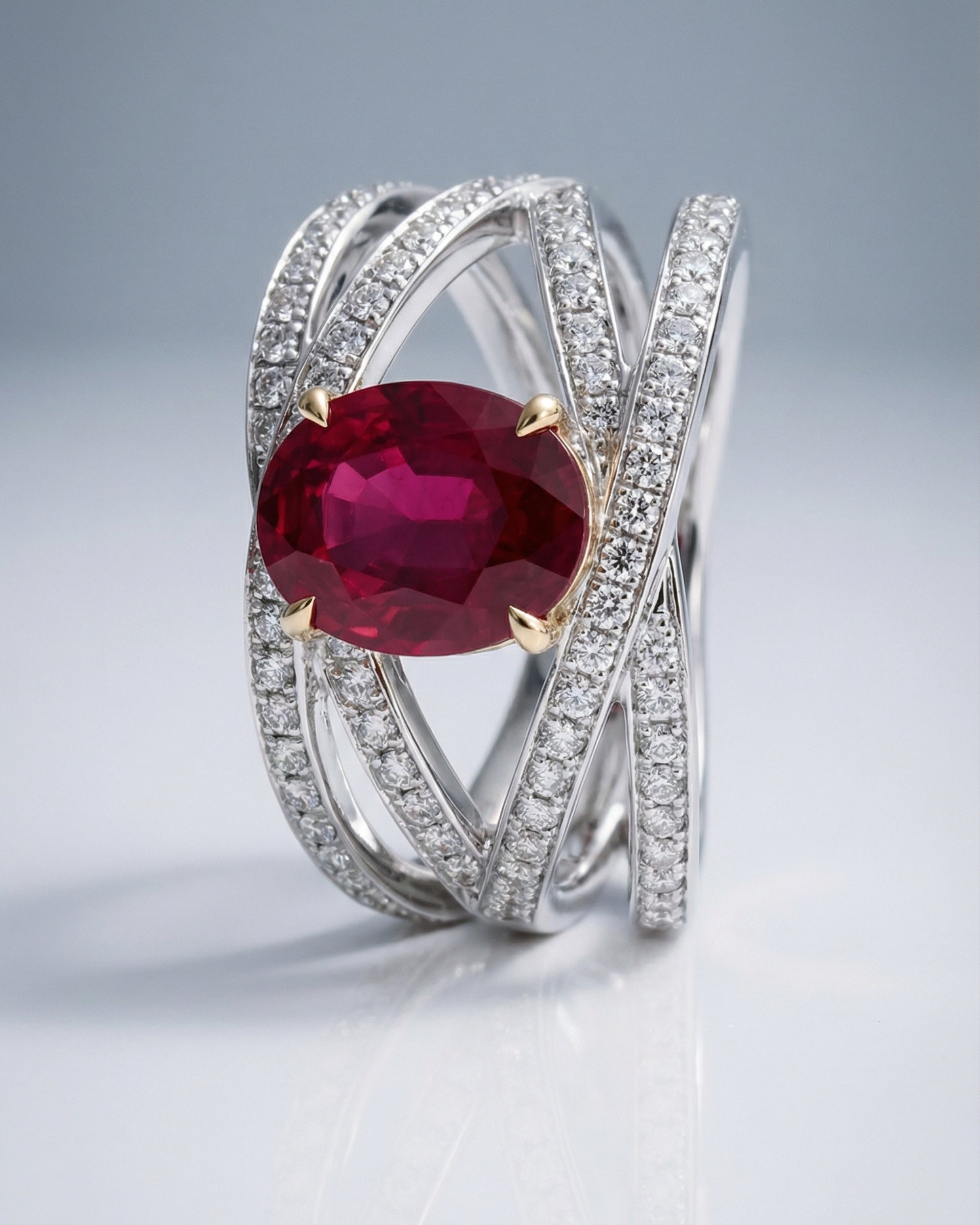 Royal Bloom Oval Ruby Ring