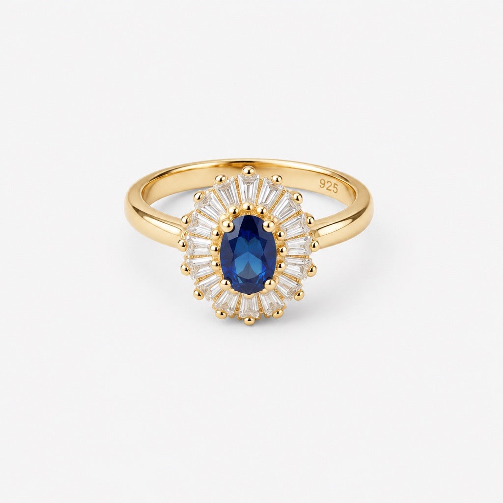 Celestial Spark Oval Ring