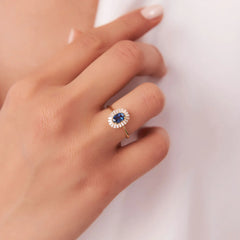 Celestial Spark Oval Ring