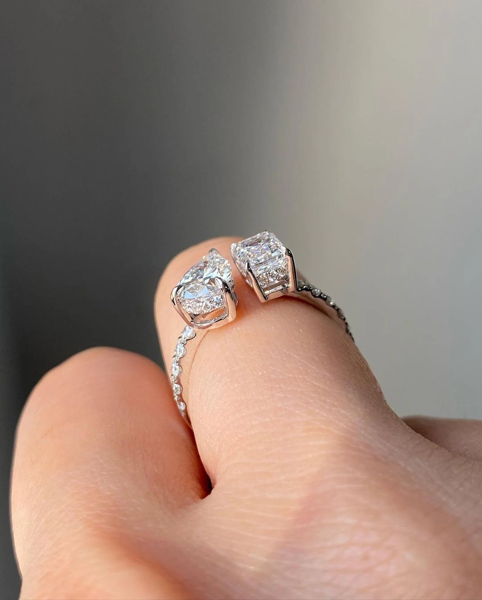 Royal Blend Pear & Emerald Ring