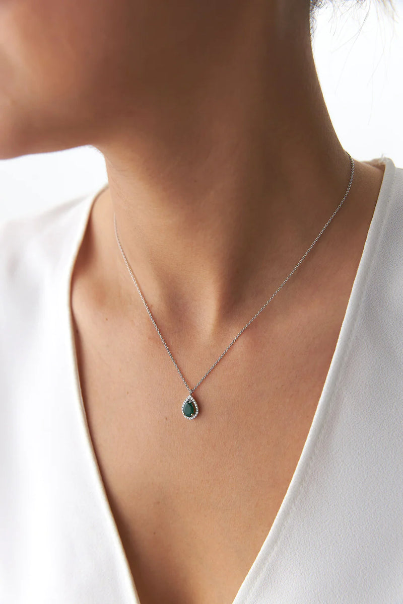 Pear Emerald Necklace