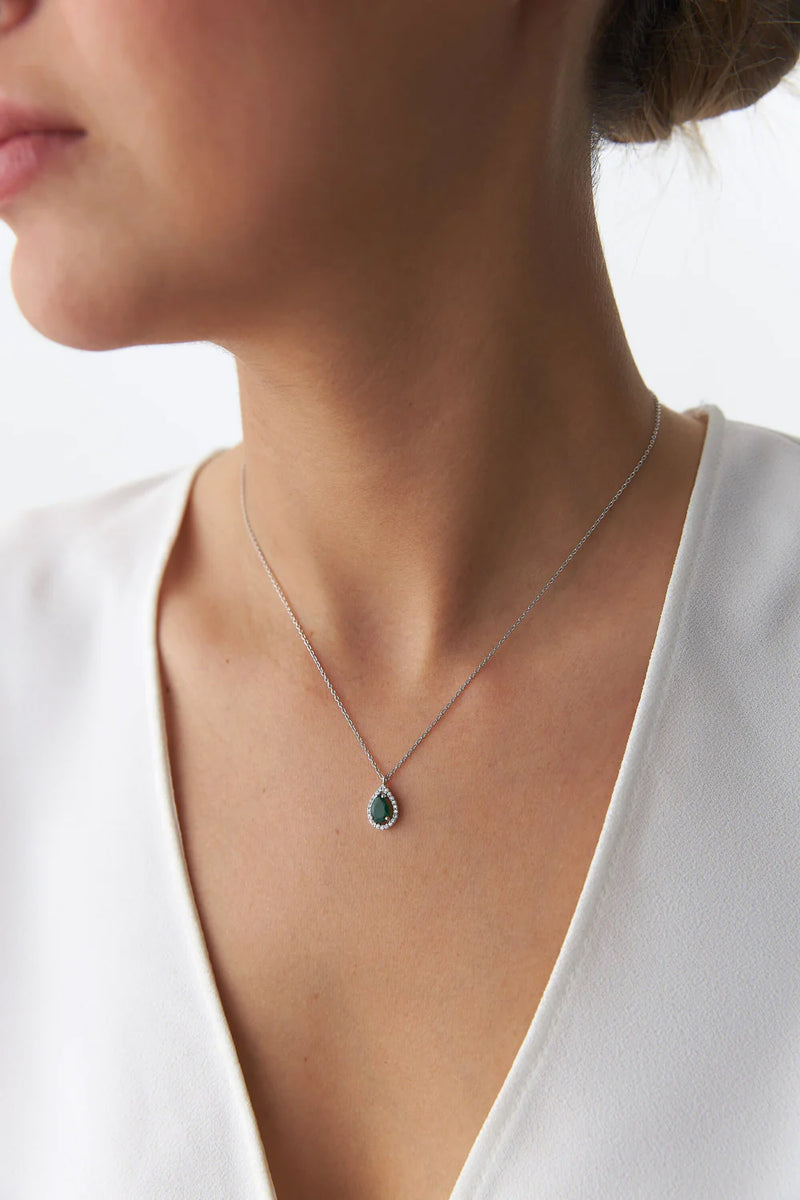 Pear Emerald Necklace