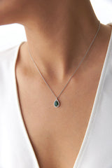 Pear Emerald Necklace
