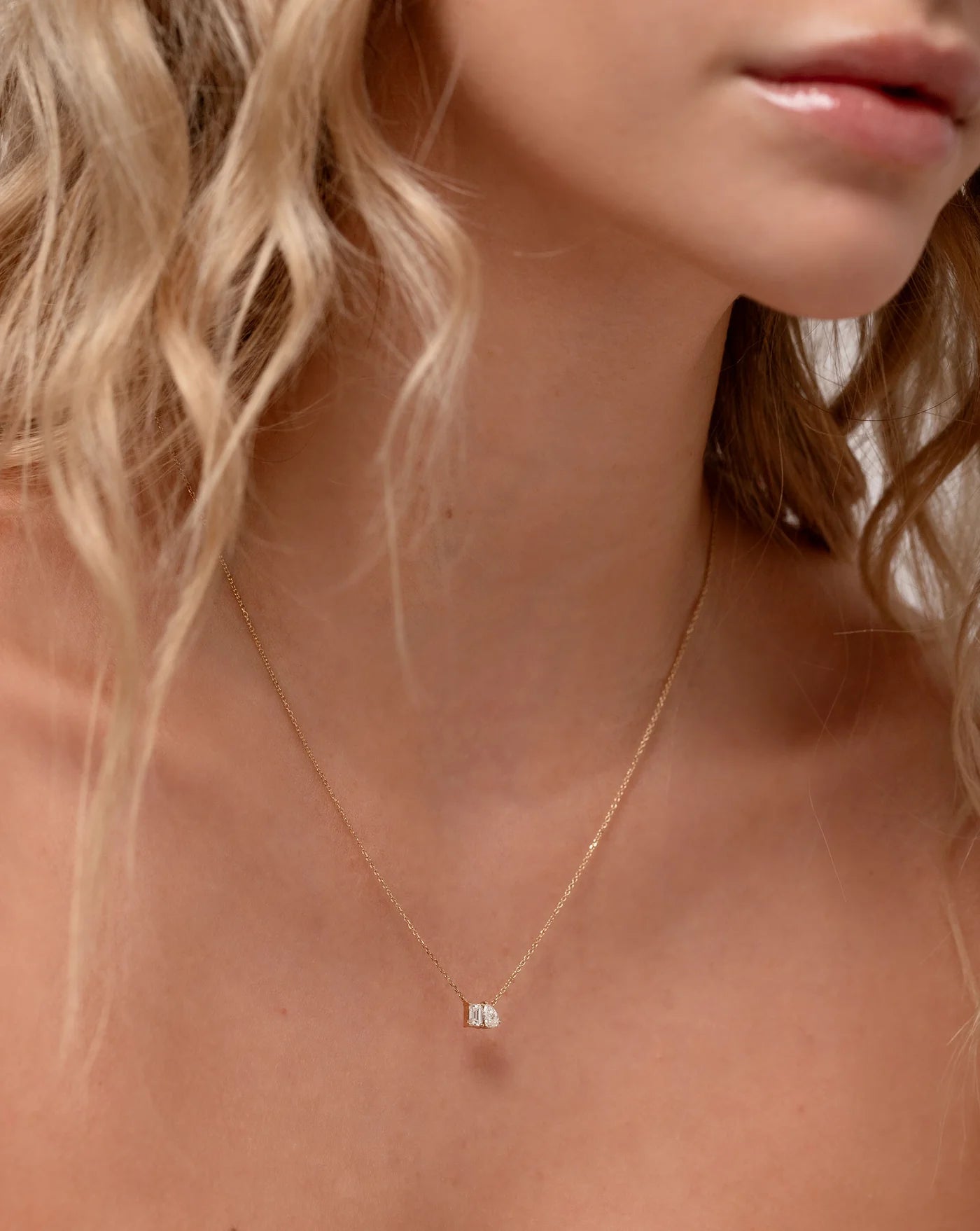 Pear & Emerald Cut Necklace