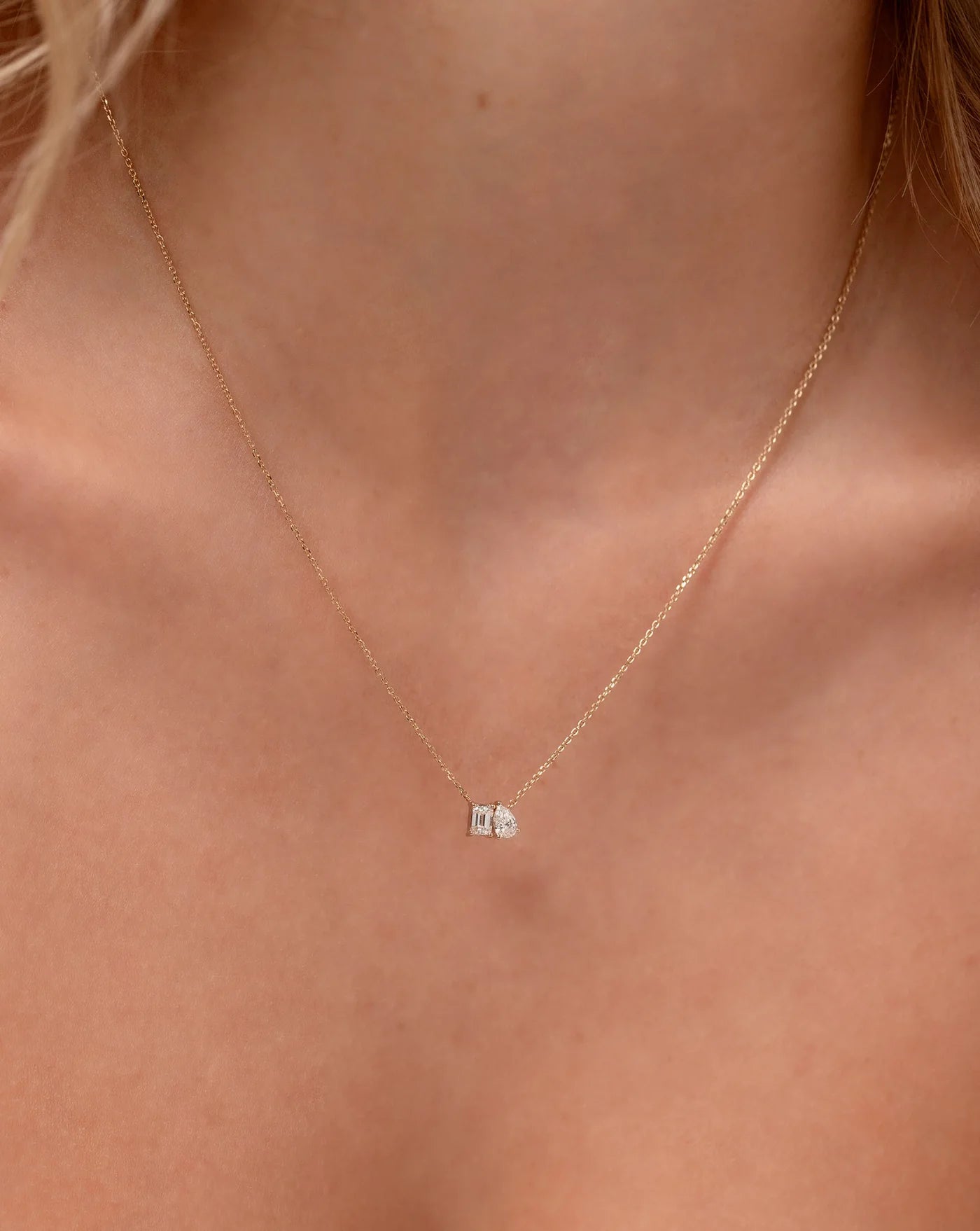 Pear & Emerald Cut Necklace