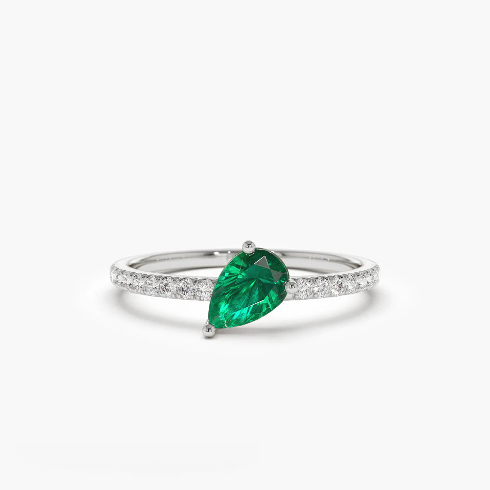 Radiant Bloom Emerald Ring
