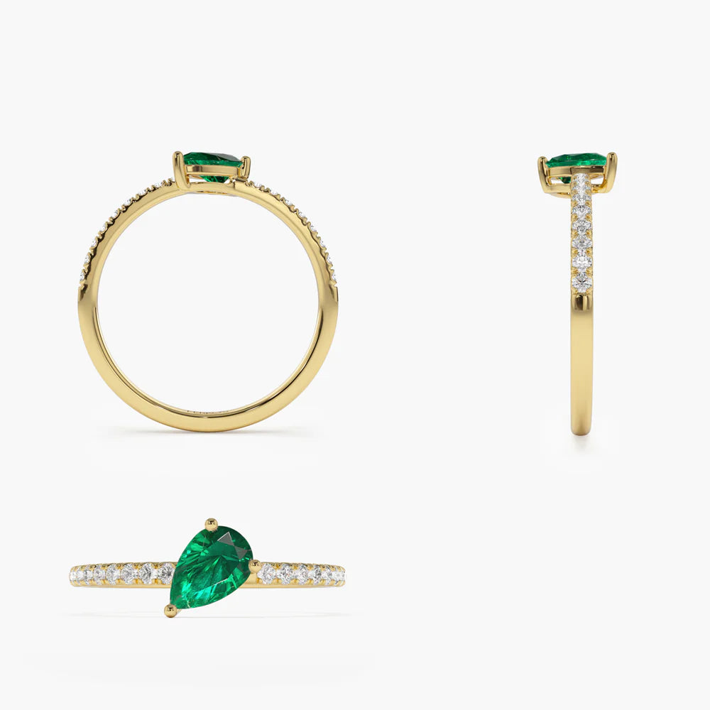 Radiant Bloom Emerald Ring