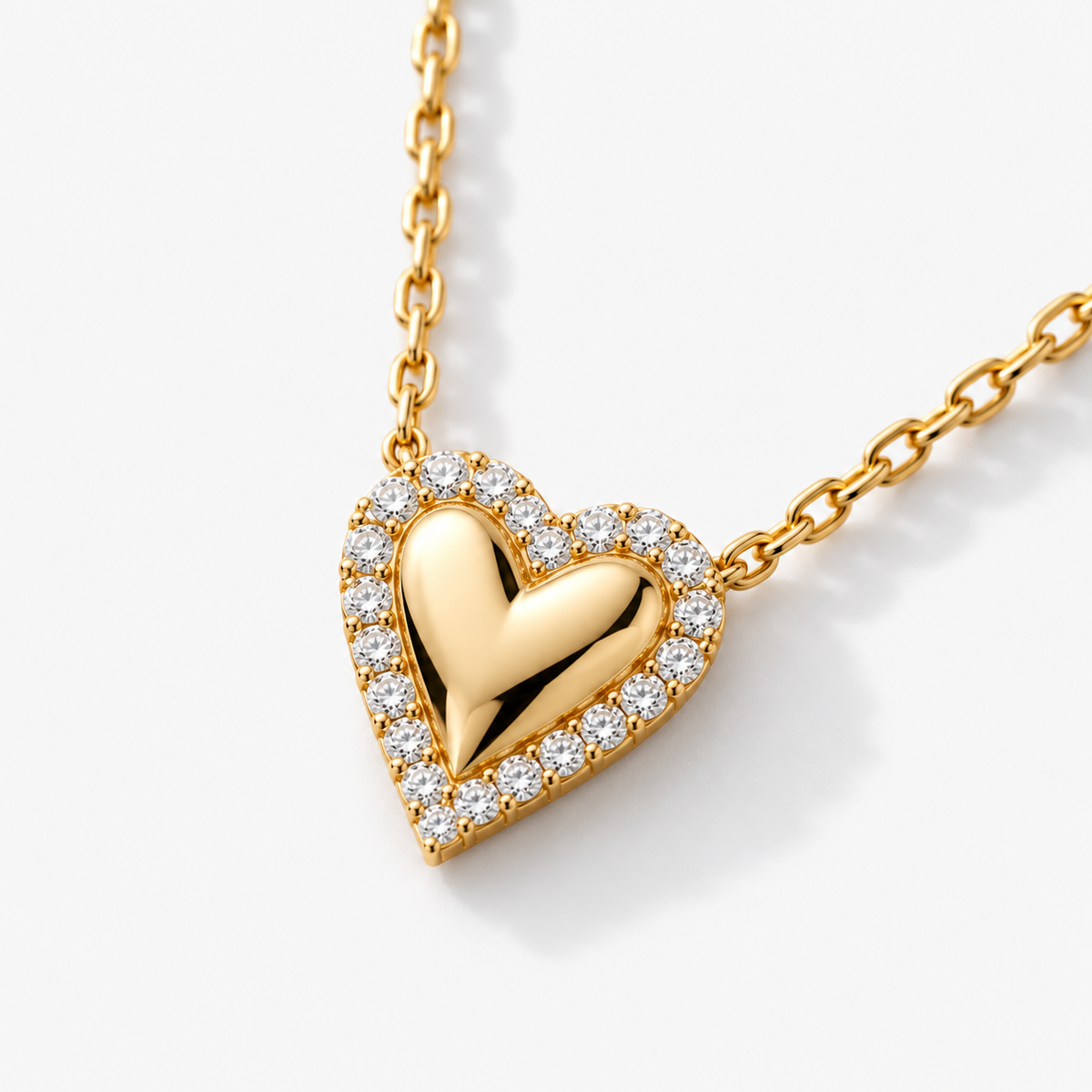 Puffed Heart Love Necklace