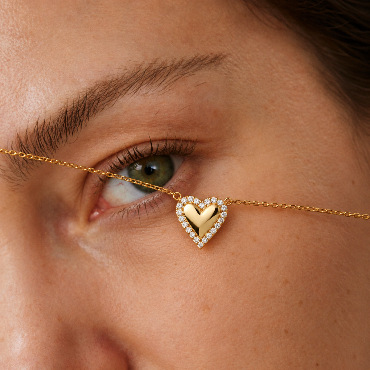 Puffed Heart Love Necklace