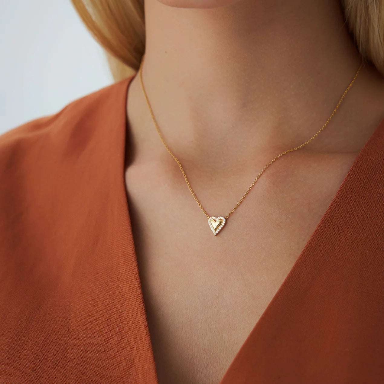 Puffed Heart Love Necklace