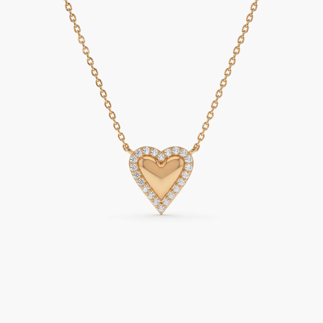 Puffed Heart Love Necklace
