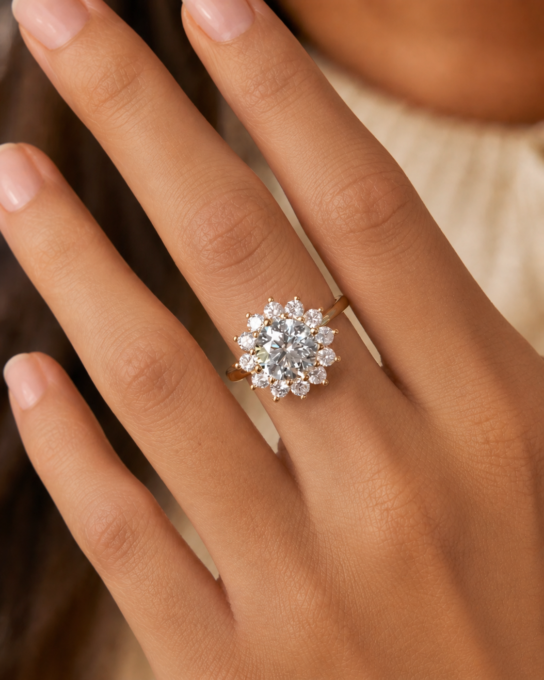 Crystal Bloom Zircon Ring