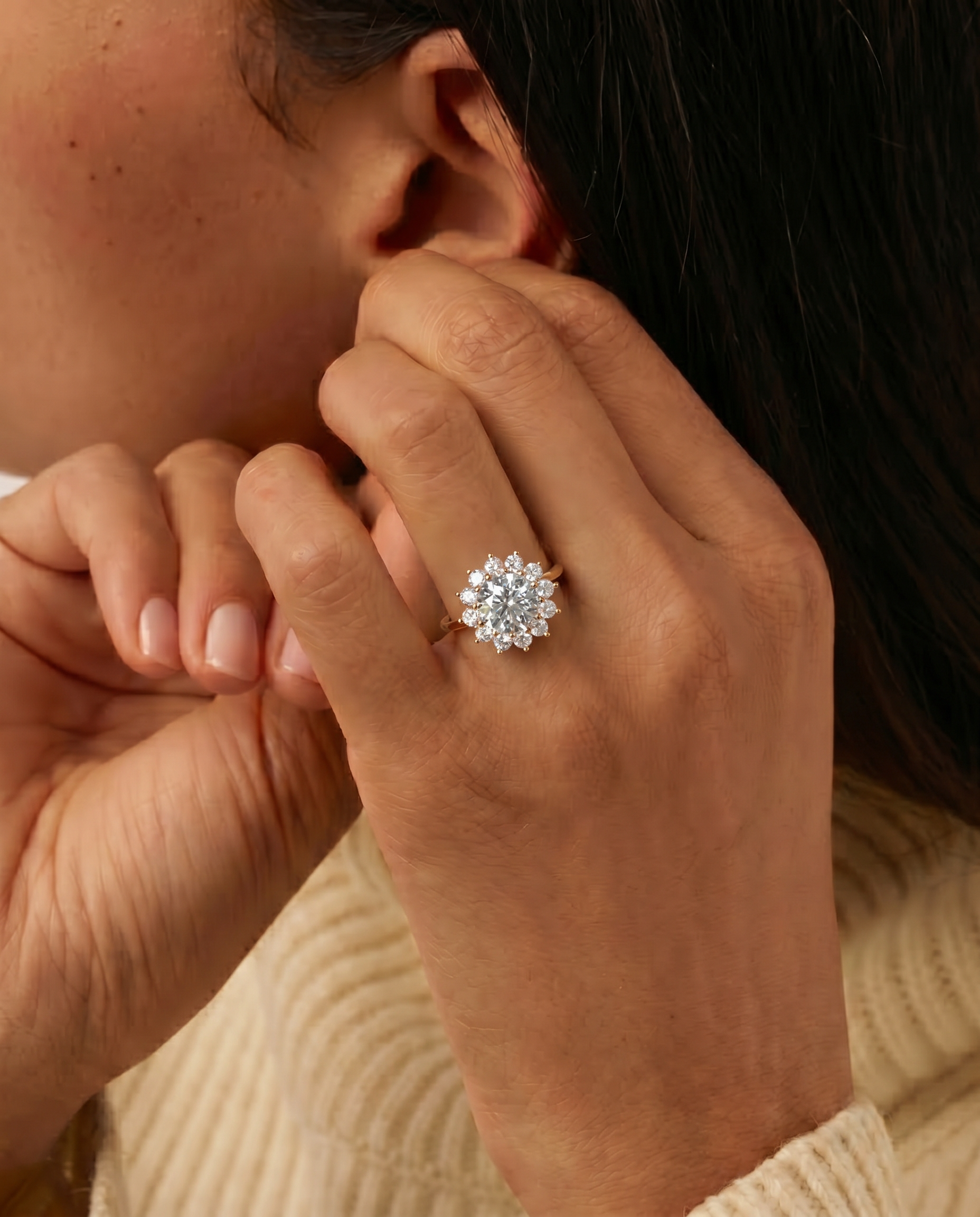 Crystal Bloom Zircon Ring