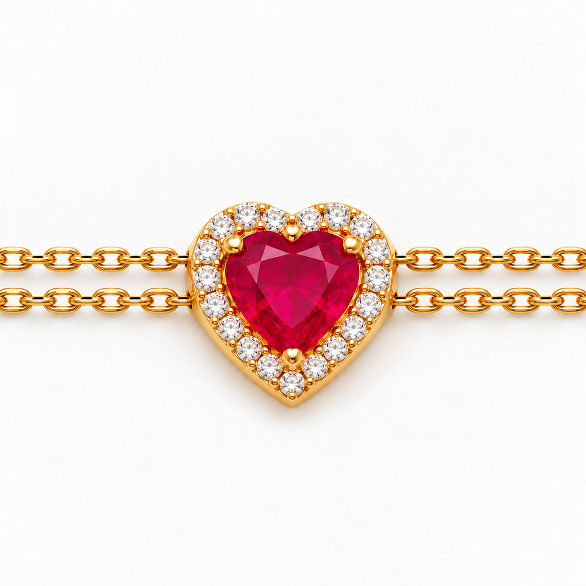 Ruby Heart Bracelet