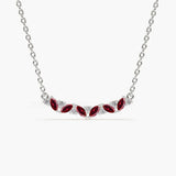 Ruby and Round Diamond Necklace