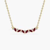 Ruby and Round Diamond Necklace