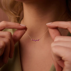 Ruby and Round Diamond Necklace