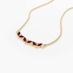 Ruby and Round Diamond Necklace