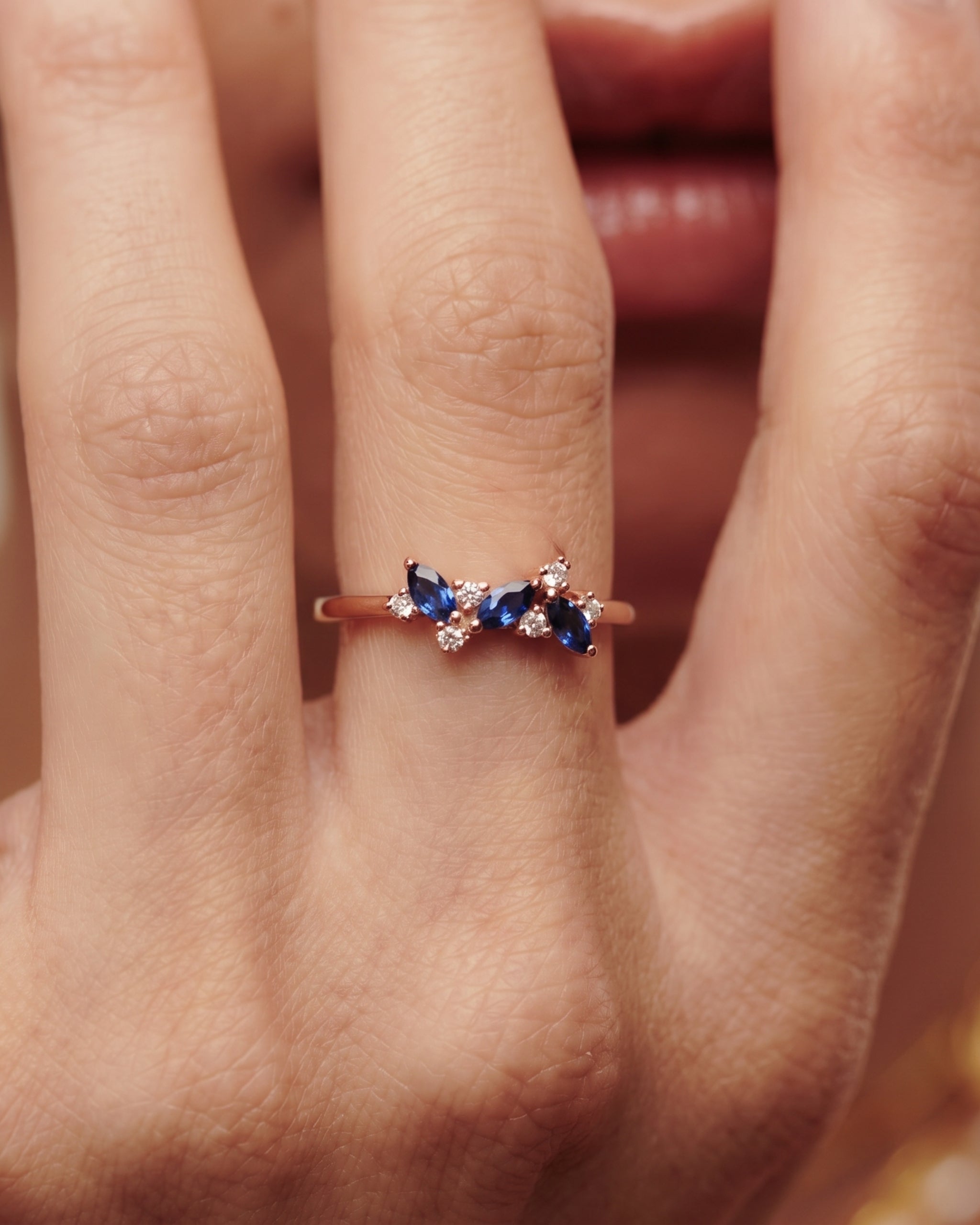Sapphire Blossom Ring