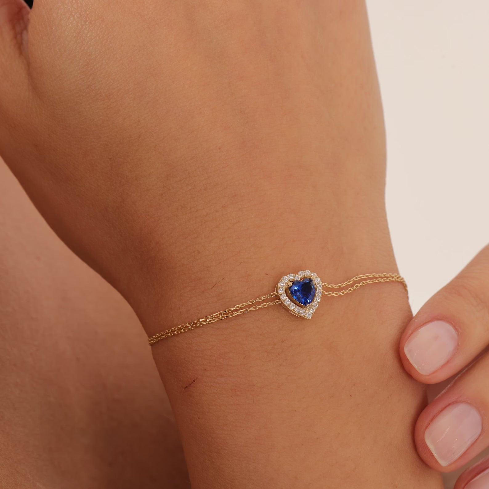 Sapphire Heart Bracelet