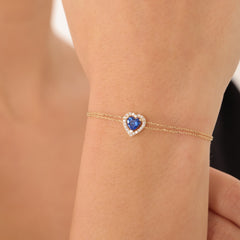 Sapphire Heart Bracelet