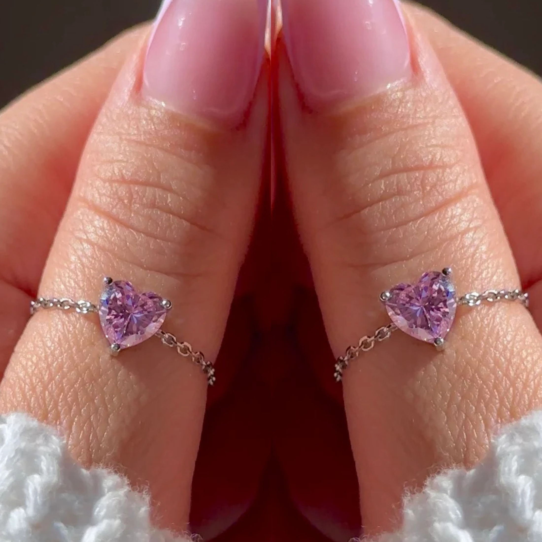 Forever Yours Pink Chain Ring