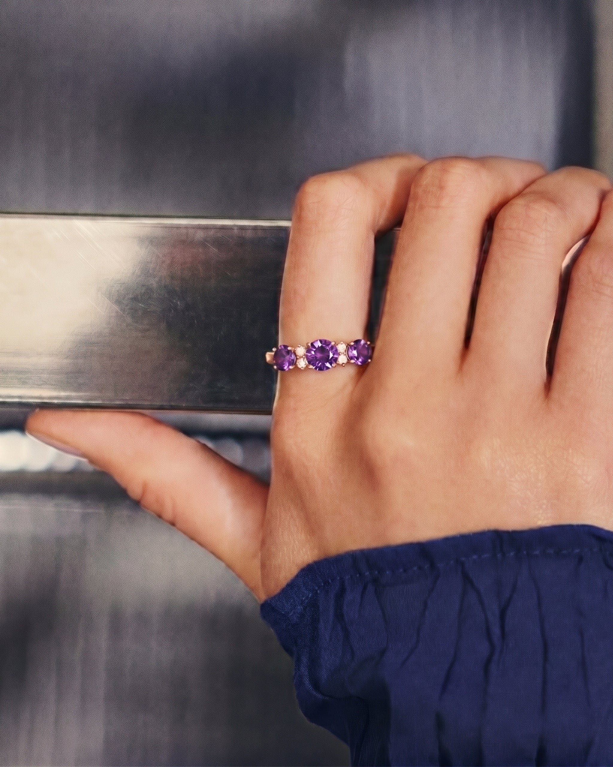 Violet Essence Amethyst Ring