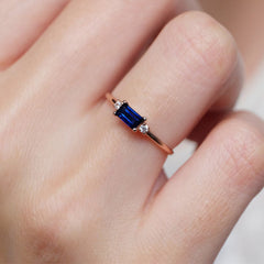 Blue Essence Baguette Ring