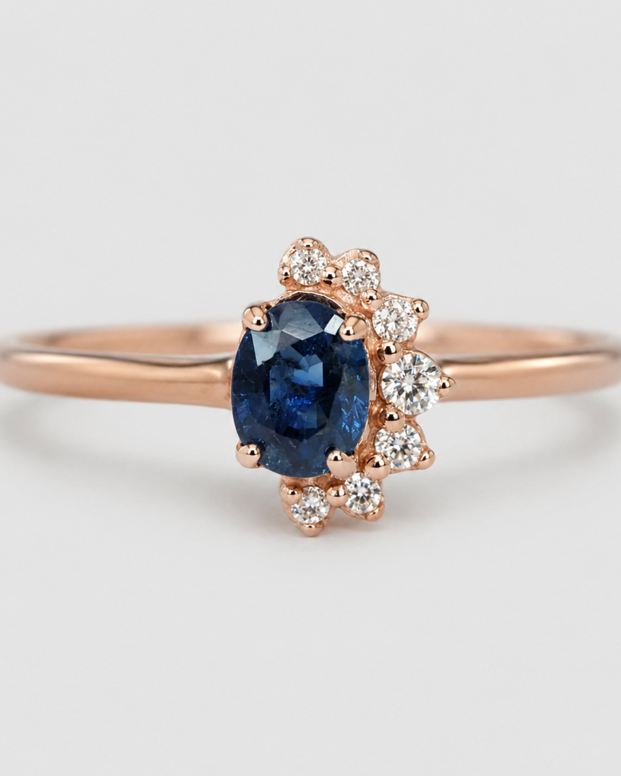 Sapphire Bloom Cluster Ring