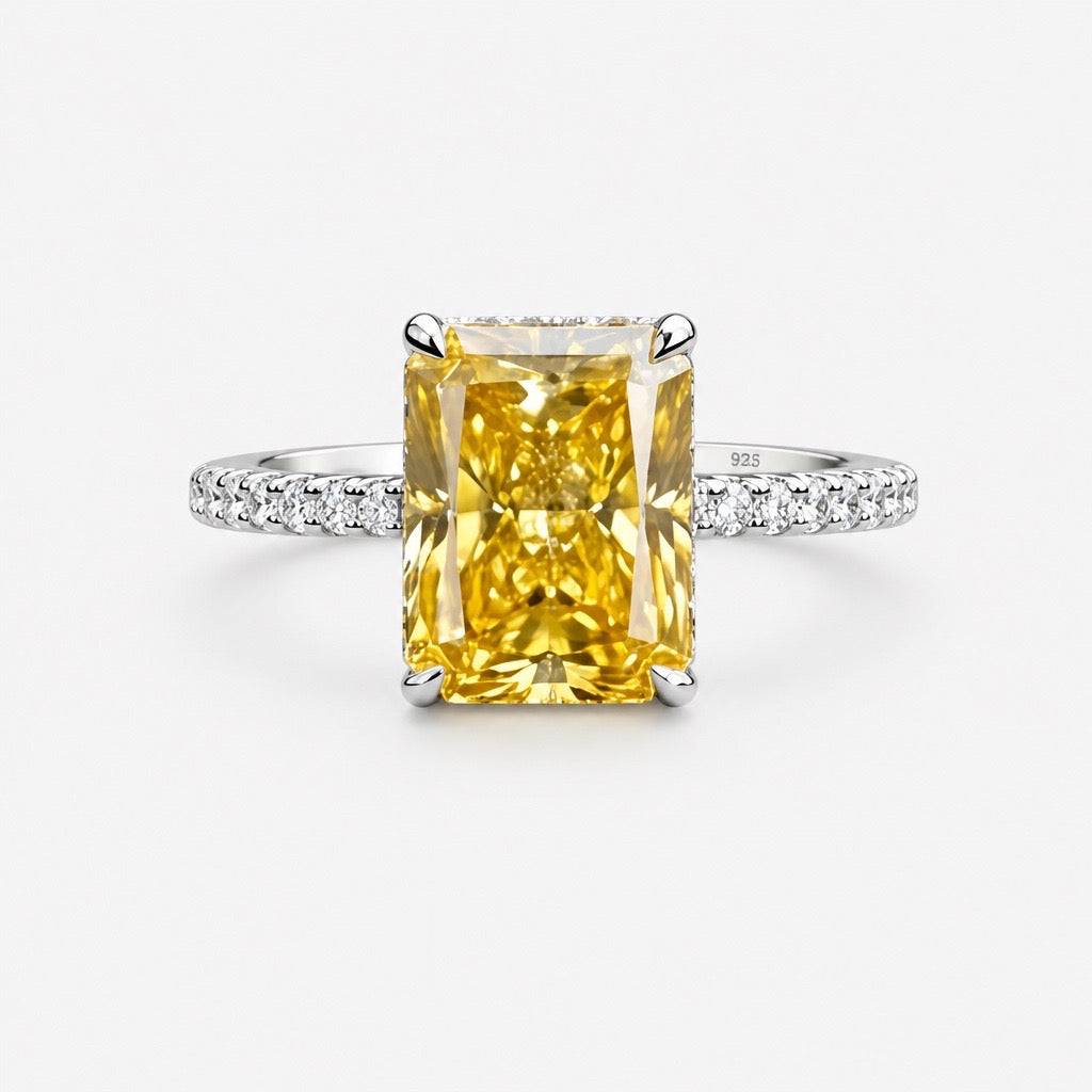 Crushed Ice Canary Stone Ring